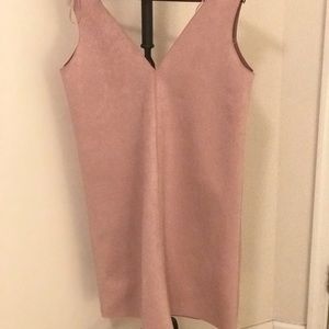 Zara Mini Suede Pink Dress.